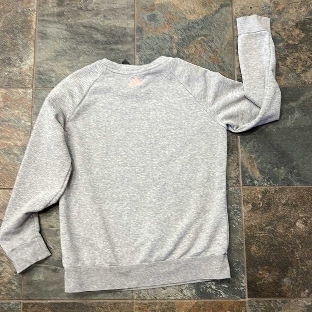 Adidas Gray Sweatshirt with Pink Logo - Picture 4 of 6